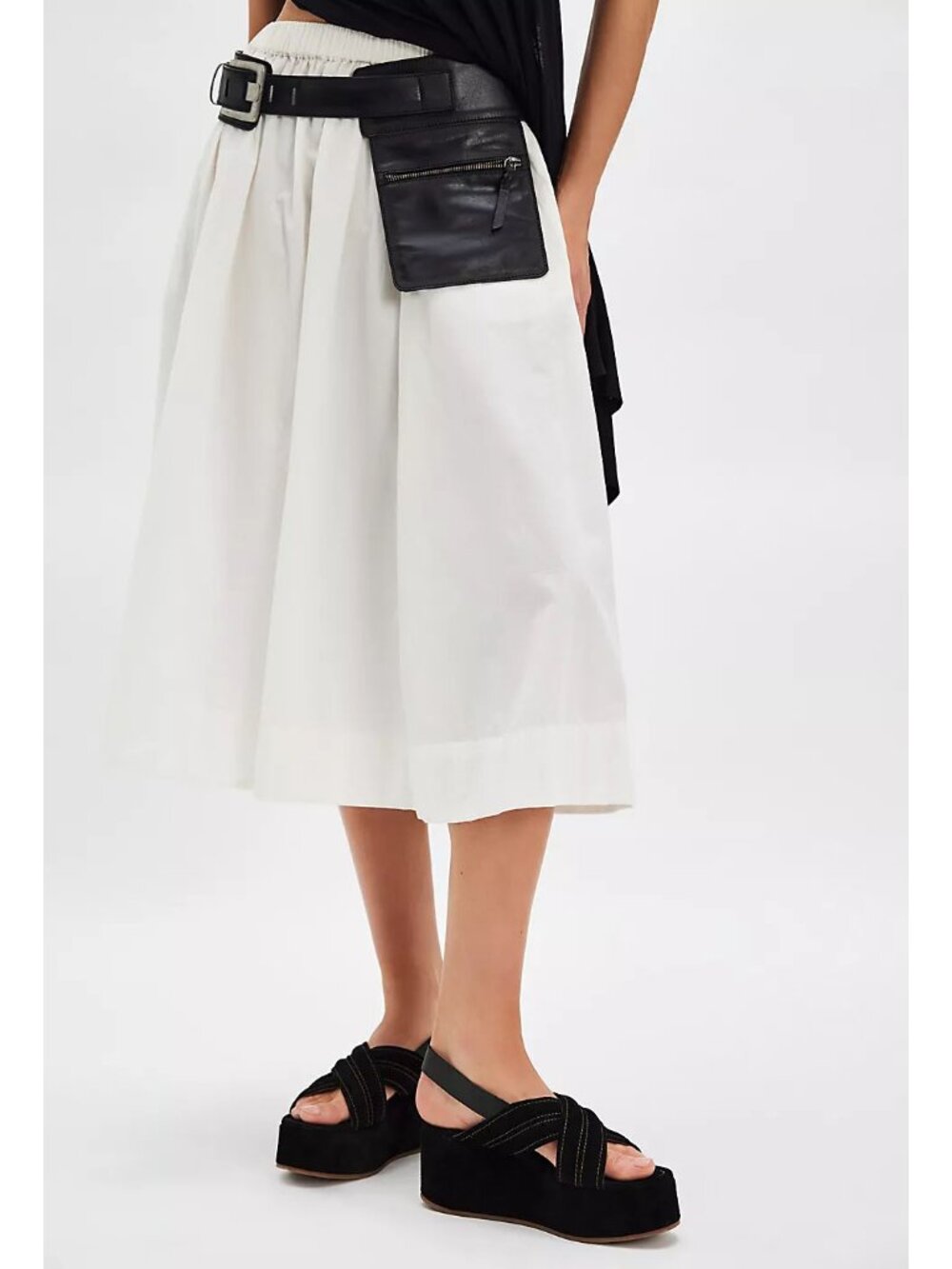 FREE PEOPLE Skyline Platform Sandals / Black Suede - Picture 3 of 11